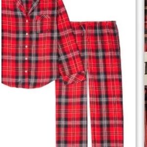 Victoria’s Secret Flannel Pajama Set Red Christmas Plaid